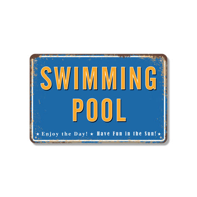 Swimming Pool Street 10 Inch x 14 Inch Novelty Aluminum Sign