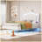 Mikhale Modern Velvet Platform Bed with Tufted Headboard and LED Lights-652577052-652577053