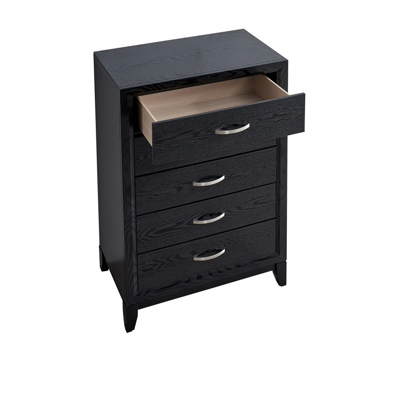 Vanves  5 Drawer Chest, Black