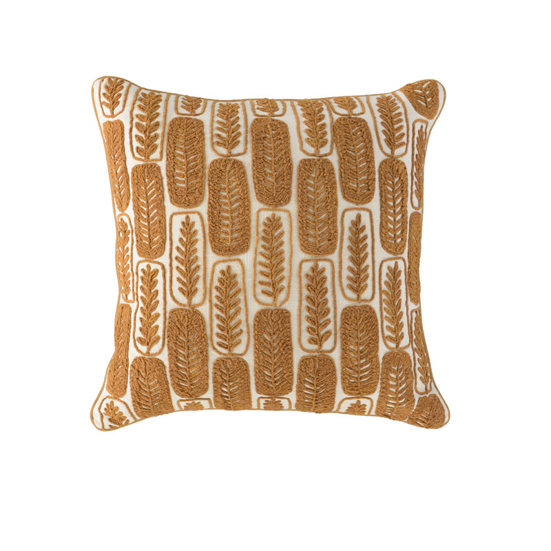 100% Cotton Throw Pillow, Dark Gold, Down Blend