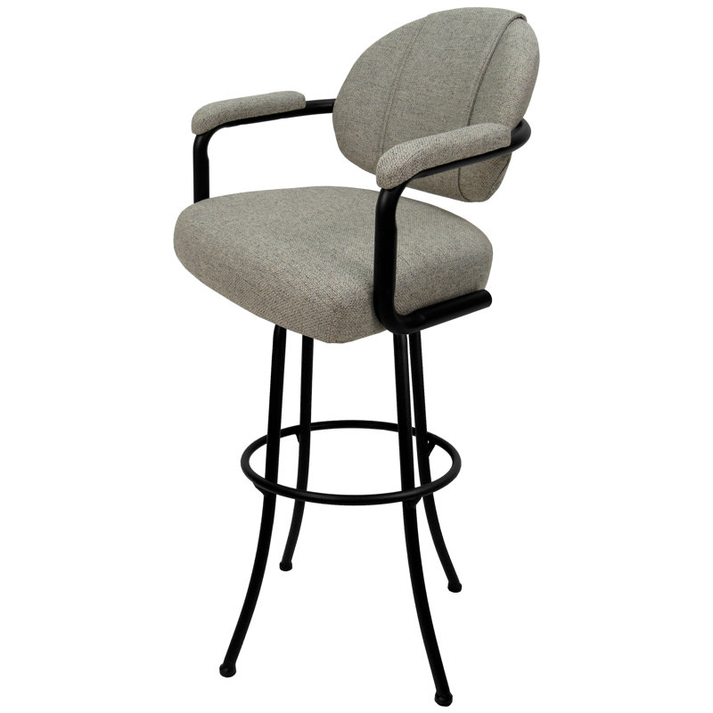 Comptoir pivotant, bar et très grand tabouret Vickky, Tabouret de comptoir (siège d'une hauteur de 26 p, Noir