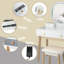 Ensemble coiffeuse avec tabouret et Miroir Camron