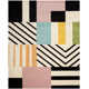 Tripoli Handmade Wool Ivory/Black/Pink Rug