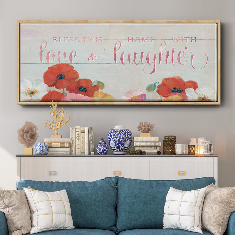 Bless this Home- Framed Canvas, 24" H x 60" W