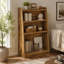 Bibliothèque extensible en forme de L, tablette de rangement en bois réglable à 4 niveaux, extensible jusqu'à 119 cm (47 pouces) pour les coins et les petits espaces-1850964886