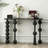 Black Solid Wood Rectangular Shape Console Table-374393131