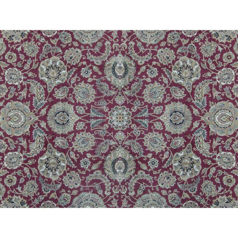 Tapis rouge et noir noué à la main de haute qualité
