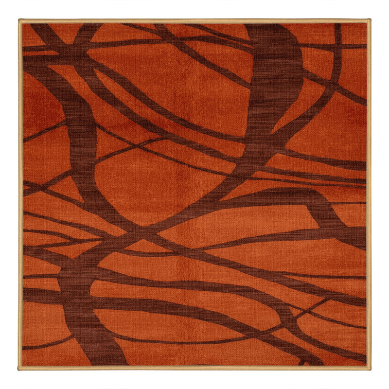 Tapis abstrait lavable à la machine, Carré 8 pi