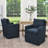 Cathlino 25" Wide Modern No Assembly Upholstered Linen Down Fill Dining Armchair with Interchangeable Casters & Fixed Feet (Set of 2)-98259766