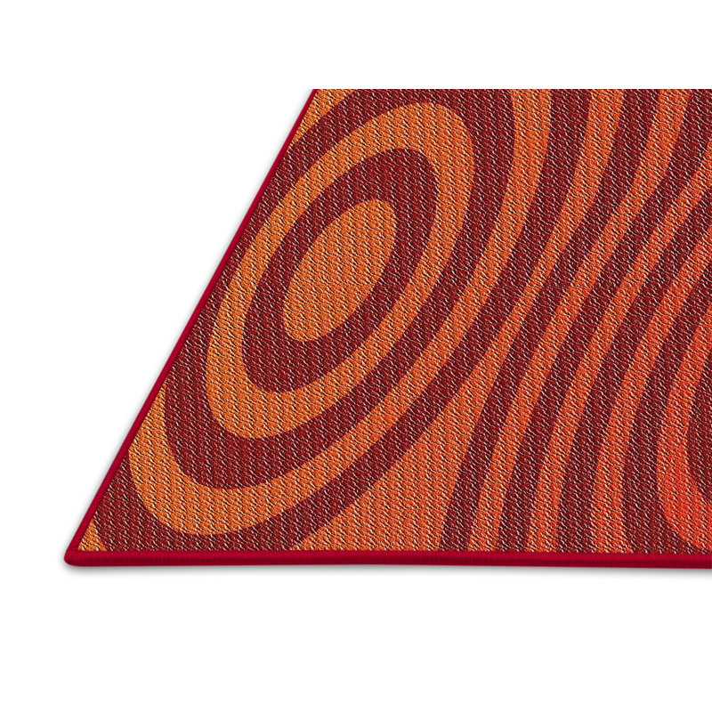 Tapis rouge tissé à la machine, Rectangle 4 pi x 6 pi