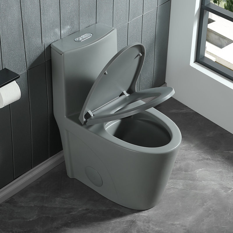 Siège de toilette allongé en plastique à fermeture silencieuse avec couvercle de siège, fixation rapide L 17,72 po, blanc brillant