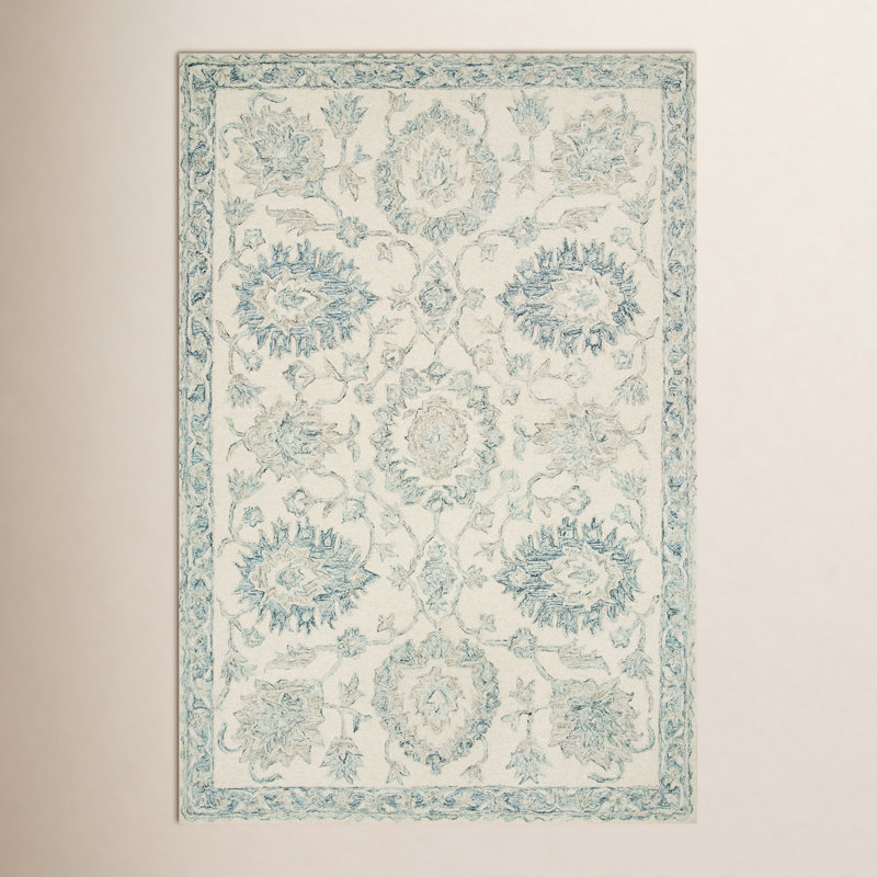 Tapis oriental en laine crocheté à la main Aden, Rectangle 3 pi 6 po x 5 pi 6 po