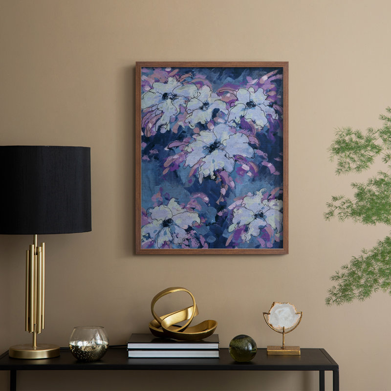 «Hidden Blooms I», reproduction encadrée - bois massif, H 21 po x l 17 po, Noyer
