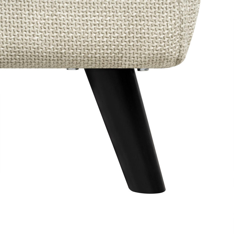Chaise longue 3 en 1 pliable en lin avec dossier et repose-pieds réglables, fauteuil convertible, Beige