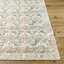 Tapis oriental blanc / bleu sarcelle / orange en polyester tissé à la machine Alburgh-1684490562