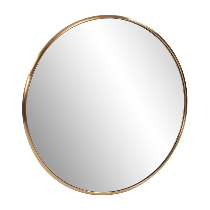 Yorkville Round Stainless Steel Mirror, Brass, 20" x 20"