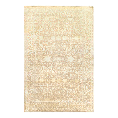 Tapis ivoire / beige en laine noué à la main Tabriz