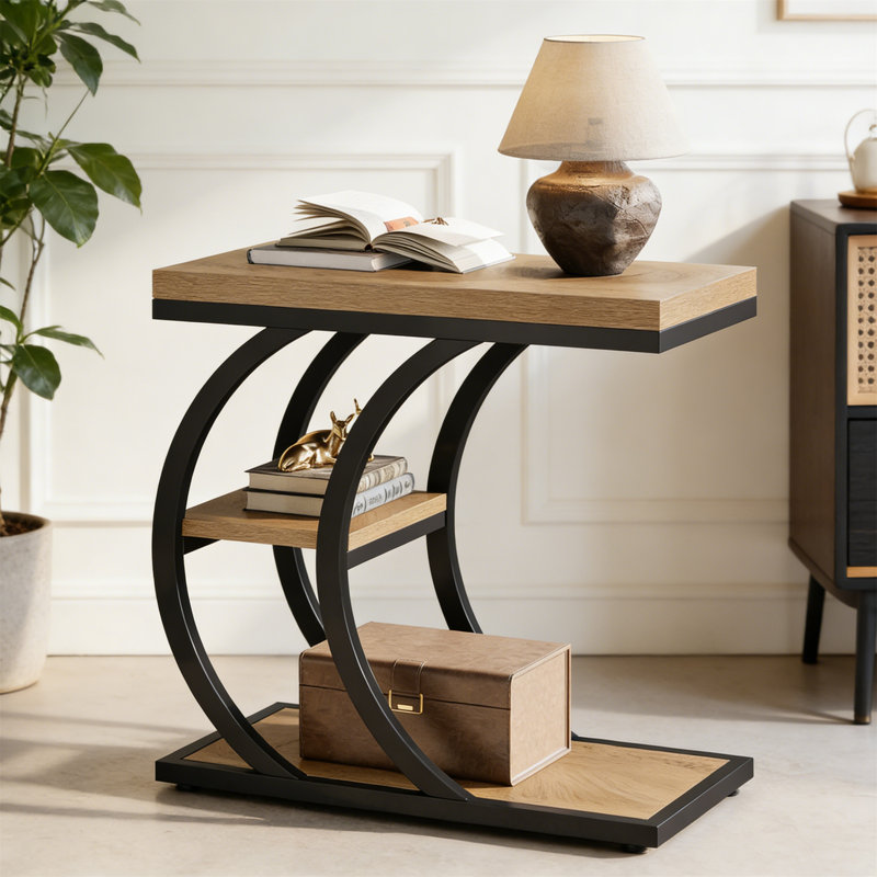 60cm W Metal Bedside Table