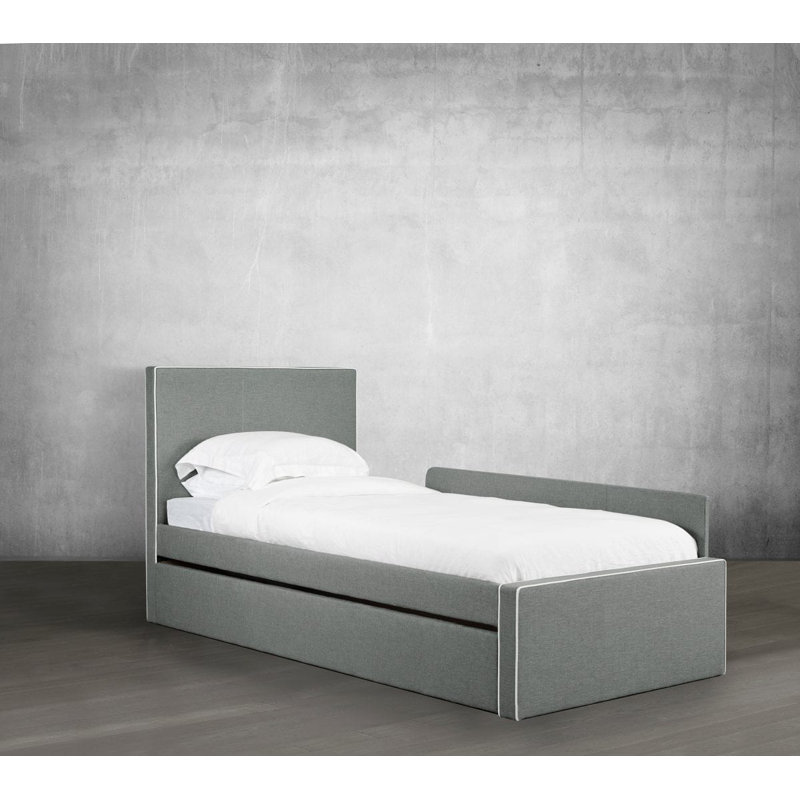 Lit convertible pour tout-petit avec couchette Ilene, Twin, Bonded Leather - Ash