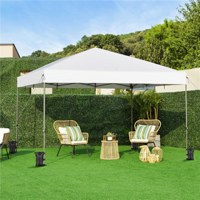 12 Ft. W X 12 Ft. D Metal Pop-Up Canopy with One-Push-To-Lock Setup Mechanism