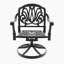 7-Piece All-Weather Cast Aluminum Dining Set, Include 2 Swivel Chairs,4 Dining Chairs and Rectangular Table With Black Frame