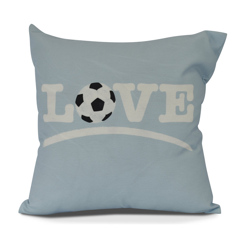 Goals, Gourds, And Gatherings Reversible Throw Pillow, 20" H x 20" W, Light Blue