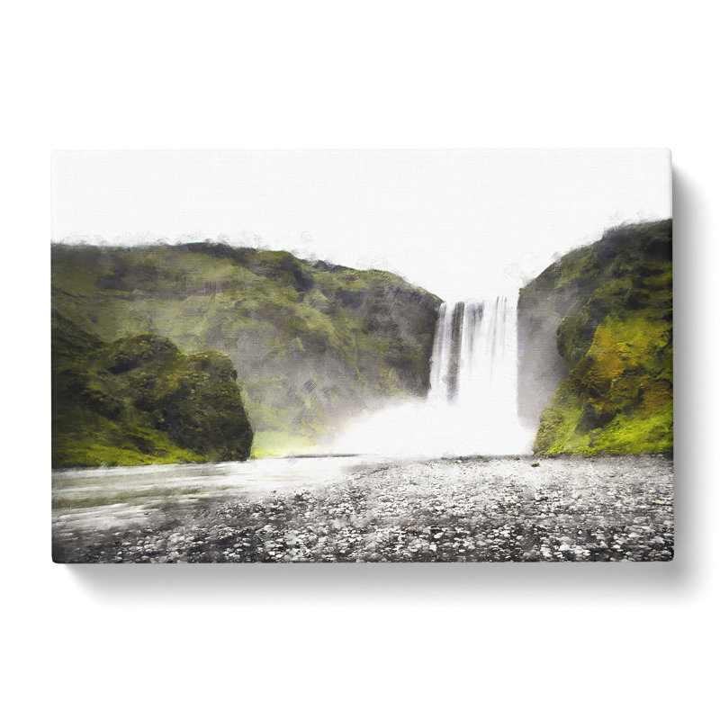 Waterfall in Selfoss Iceland - Wrapped Canvas, 35cm H x 50cm W x 3cm D