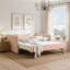 Lit de jour en vichy douillet avec couchette, sans sommier, port USB et conception adorable en forme de vague, tissu en lin-509523108
