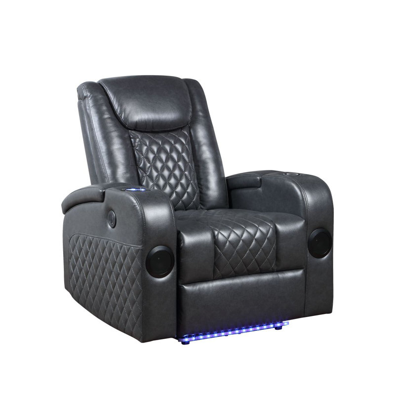 Power Recliner With Bluetooth, Gray