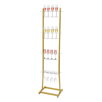 4 Tiers Champagne Wine Glasses Stand Holder For Party by Latitude Run