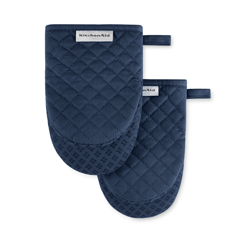 KitchenAid Asteroid Solid Textured Mini Oven Mitt, Ink Blue