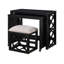 Bureau et tabouret de bureau à domicile 3 pièces, noir, avec roulement et 2 ports de recharge électrique pour un projet de style