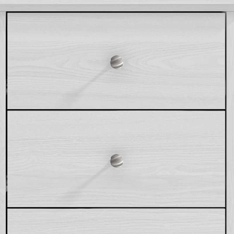 Commode double Tevrat à 6 tiroirs, Chêne blanc perle