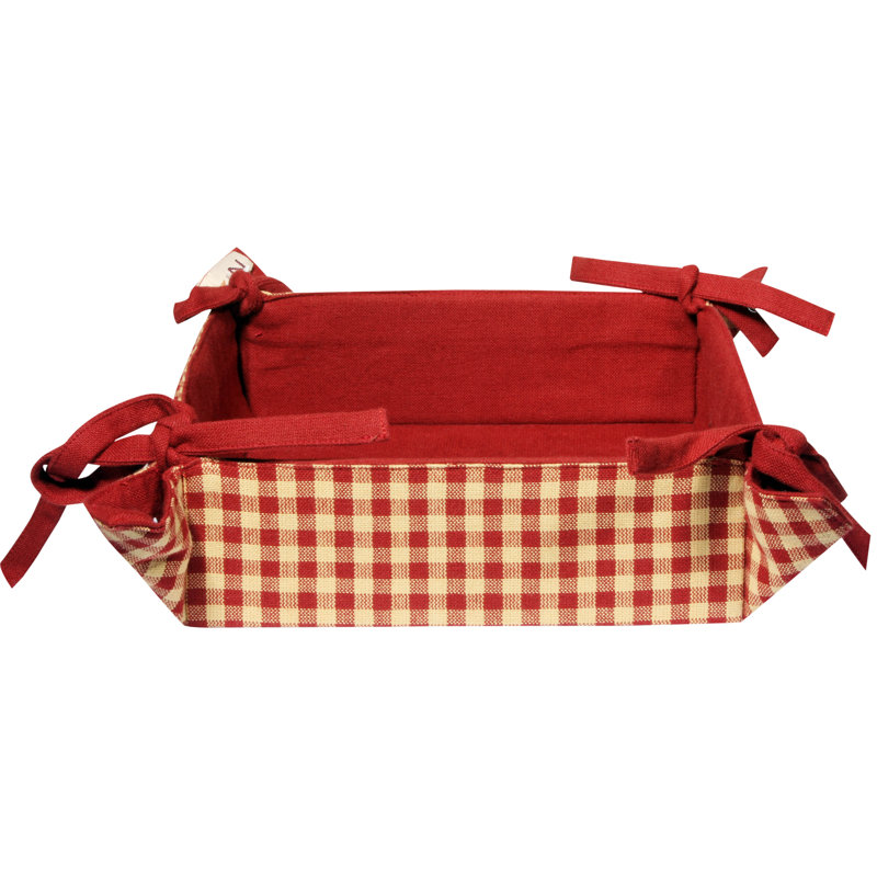 Brambly Cottage Johnnie Fabric Decorative Basket, 6.35cm H x 20cm W x 20cm D, Red /Tea