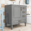 Meuble-lavabo en bois avec lavabo, 3 tiroirs et porte à fermeture en douceur-1424923309