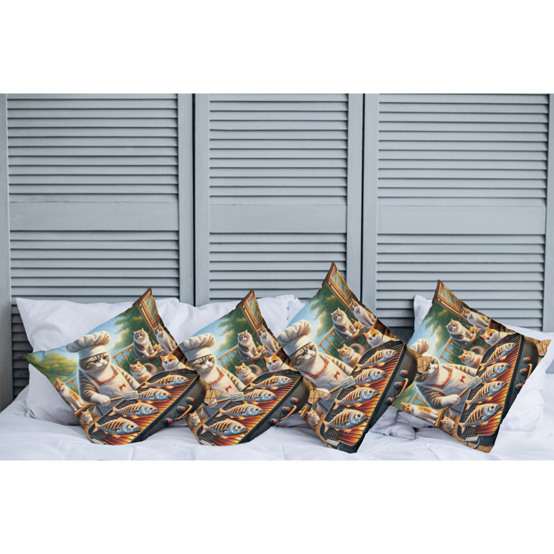 Fabric Reversible Throw Pillow, 18"H x 18"W
