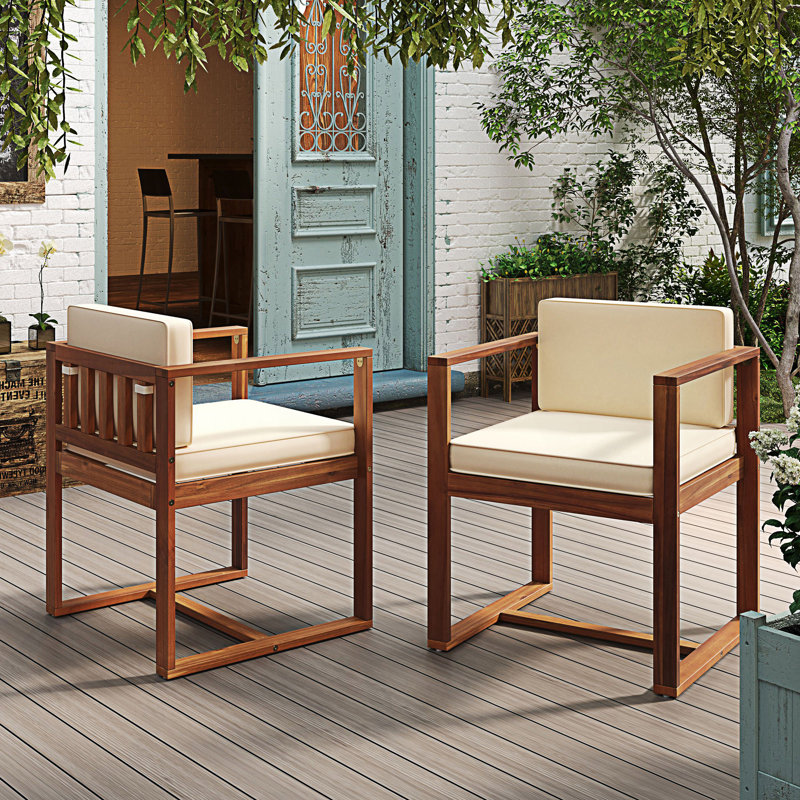 Ensemble de 2 chaises de patio avec coussins