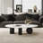 54'' Modern Coffee Table for Living Room, Stone Coffee Table with 3 Legs and White Sintered Stone Tabletop-1208859714-1208859713