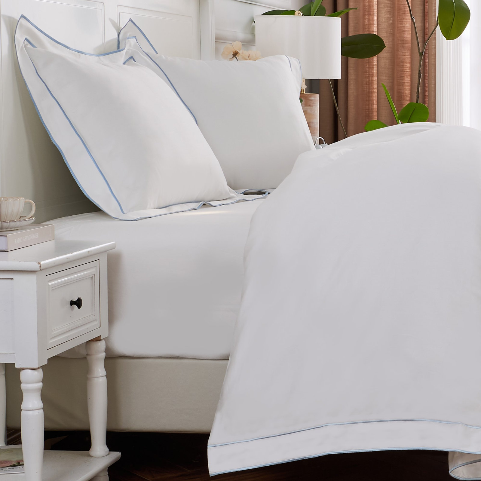 Evanston DUVET SET, Blue, Twin Duvet Cover + 1 Standard Sham