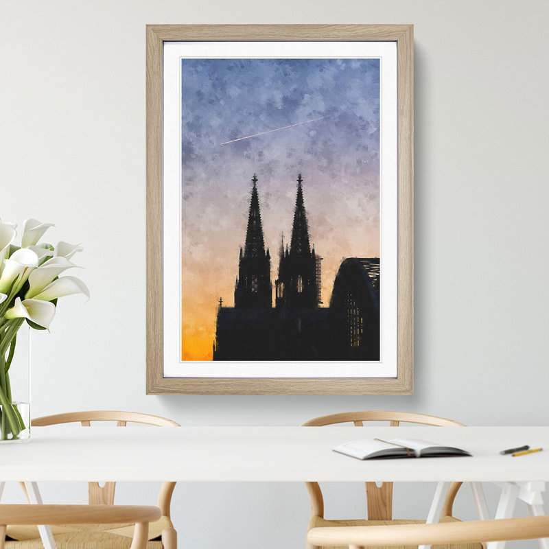 The Cologne Cathedral Vol.2 - Picture Frame Graphic Art, Oak Framed, 48cm H x 36cm W x 2cm D