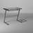 Sarisha Glass Desk with Keyboard Tray-2104835710
