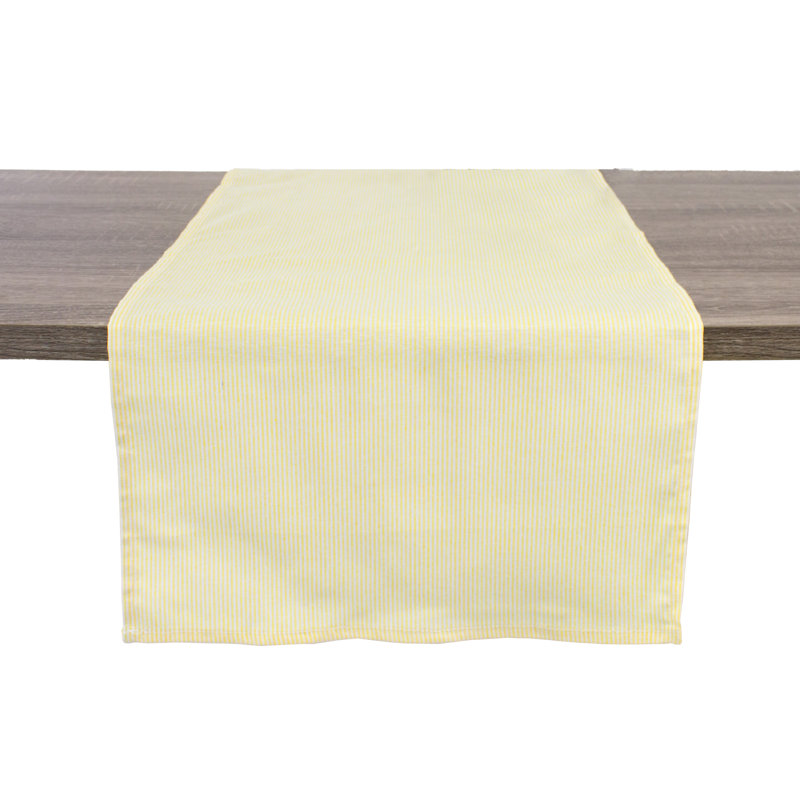 Yellow Striped 100% Pure Cotton Table Runner 16 Inch, 72" L x 16" W