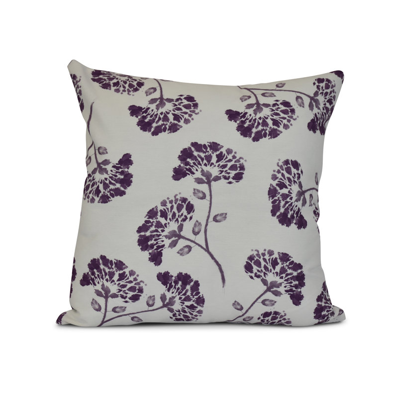 Floral Frolic Floral Reversible Throw Pillow, 26" H x 26" W x 3" D, Purple