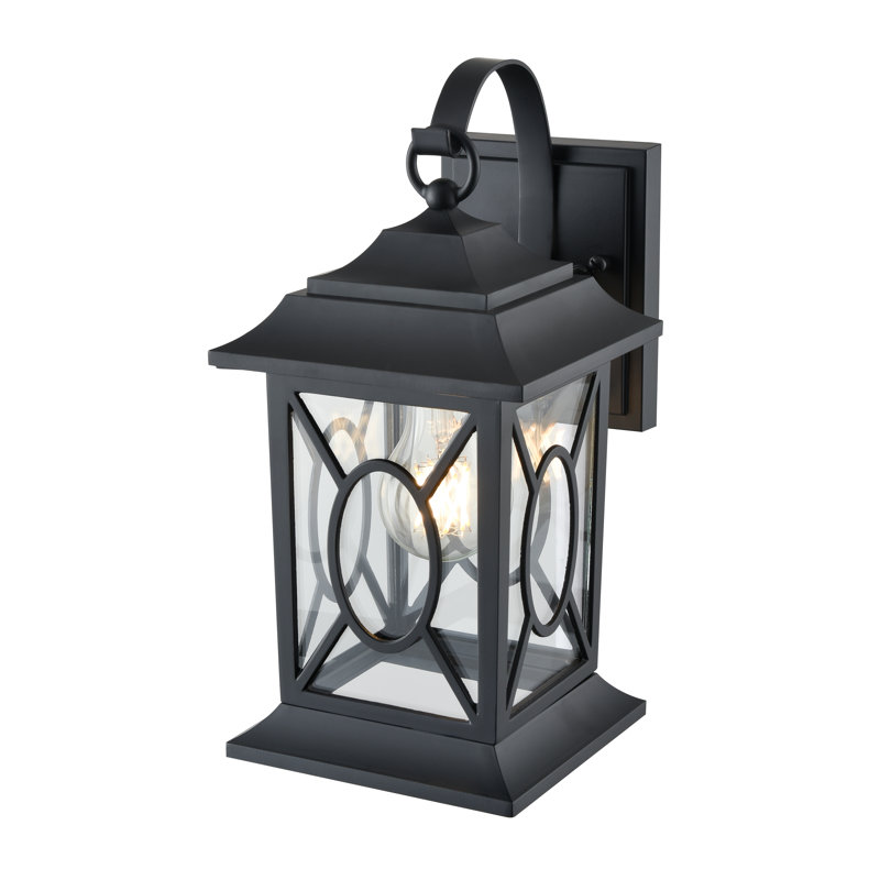 Applique murale d'extérieur 1 lumière Lark Manor ™ Creskin en noir thermolaqué
