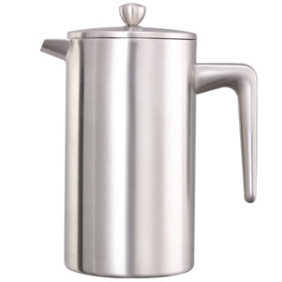 Cafetière à double paroi en acier inoxydable