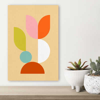 Colorful Abstract Shapes Abstract Colorful Contemporary Wall Art Print by Dominique Vari - Wrapped Canvas Print