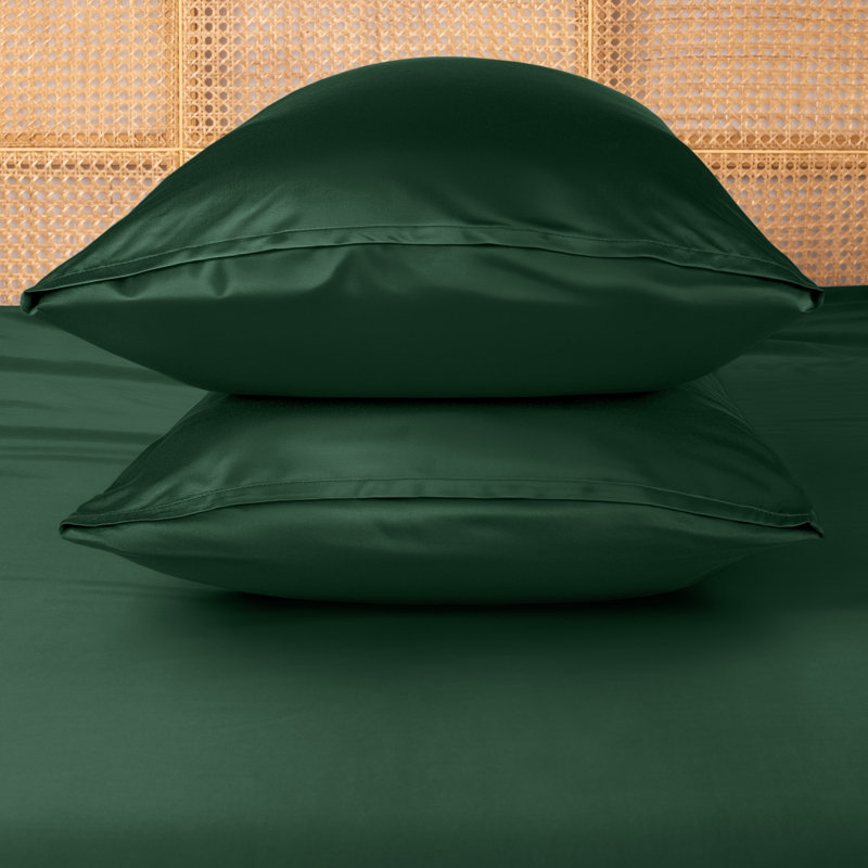 Rayon from Bamboo Pillowcase Set, Queen Pillow Case, Forest Green