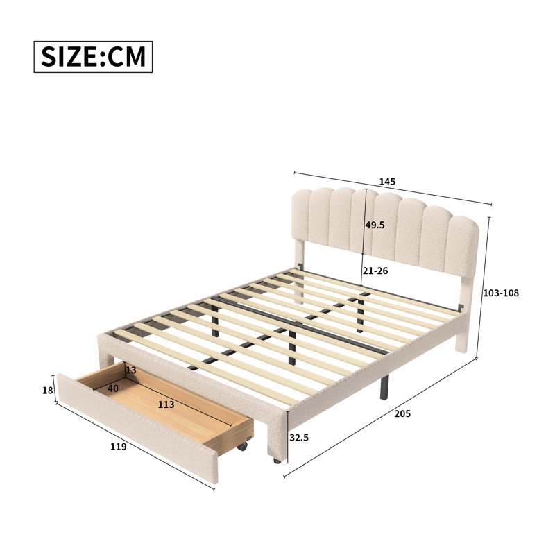 Storage Bed, European Double (140 x 200 cm)