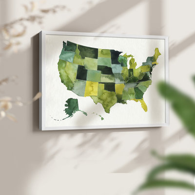 «USA in Watercolor I», reproduction encadrée