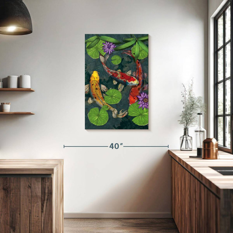 Brampt Koi Fish Swimming, 36" H x 24" W